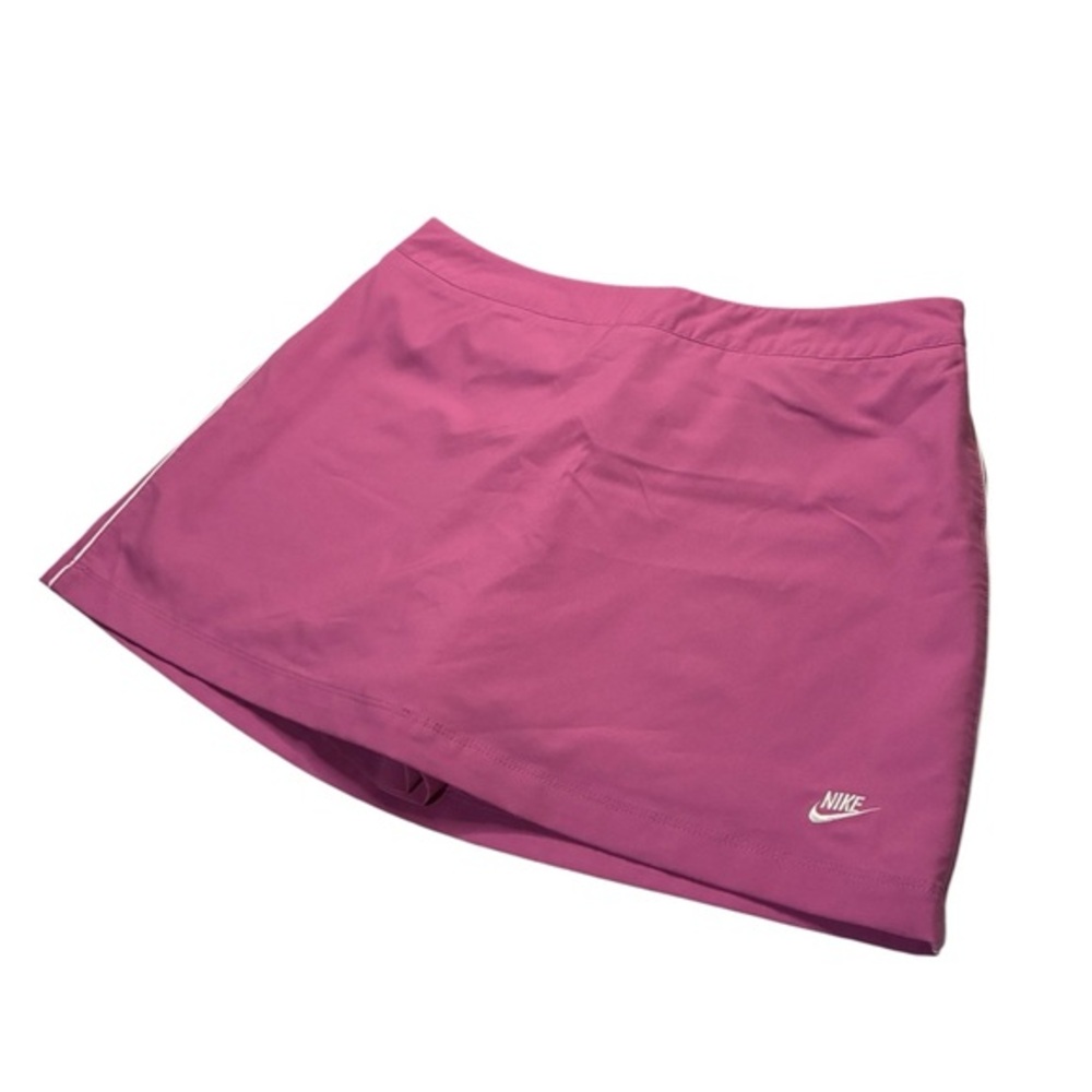 Nike Women's Court Dri-Fit Black Tennis Skort, Size Large, White Piping, Pink